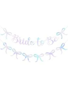 Glitter Black/Silver/Gold/Rose Gold/Champagne Gold/Blue/Red/Holographic Bow Bride To Be Banner, Bridal Shower Bachelorette Party Decorations, Heart Bride To Be Bachelorette Party Banner, Diamond Ring Bride To Be Wedding Theme Banner, For Bachelorette Party, Bridal Shower, Wedding, Engagement Party, Girls' Night Out Backdrop Decor - Laser - View 10