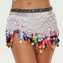 肚皮舞亮片流苏裙，时尚肚皮舞腰裙 - 彩色 - 查看 15