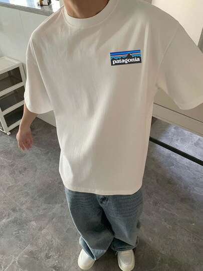 国内発送 100%綿 メンズ半袖 夏の新作プリントTシャツ 男女兼用 ゆったりカジュアル丸首半袖トップス