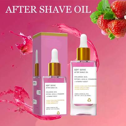 Aceite para después del afeitado suave 2 en 1, suaviza e hidrata la piel. Aceite de fresa para después del afeitado, apto para mujeres, previene la sequedad de la piel.