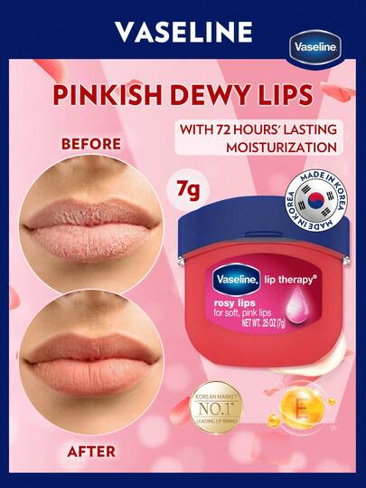 Vaseline 7克玫瑰滋养润唇膏 | 开斋节后焕发光彩 | 深层滋润极度干燥的双唇 | 100%纯素润唇膏 | 韩国制造