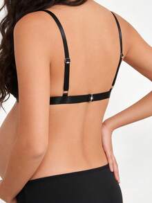 孕妇舒适蕾丝哺乳文胸，带可调节肩带 - 黑色 - 查看 2