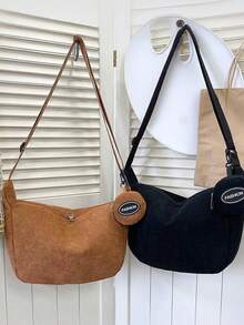 Minimalist Fashion Women's Chest Bag Large Capacity Crossbody Chest Bag With Small Coin Purse - Black - View 5