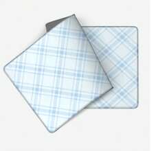 1 件装浅蓝色格子图案鼠标垫，轻柔舒适简约桌面垫，大号防滑办公及游戏键盘垫 - 長方形 - 查看 5