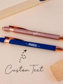 Customized Wedding Signature Pen With Name, Personalized Neutral Pen, Customized Interesting Nurse Pen, Customizable Couple Pen, Teacher Pen, Smooth Writing Ballpoint Pen, Engraved Business Ballpoint Pen, Suitable For Birthday Gifts, Teacher's Day, Office, Creative Gifts For Him/Her, Students, Workers - Multicolor - View 3