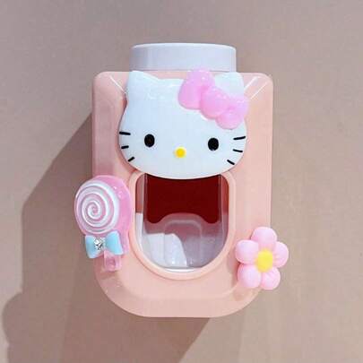 SANRIO Cartoon Cute Wall-Mounted Fully Automatic Single Toothpaste Dispenser Set, Adorable Toothpaste Dispenser, Toothpaste Squeezer, Perfect Gift For Valentine's Day, Thoughtful Gift