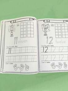 28 Pages Reusable Handwriting Practice Workbook, Math Practice Book, Magic Practice Notebook Set, Student Stationery, Back To School, Christmas Gift, Suitable As Learning Reward, Holiday Or Birthday Gift - Multicolor - View 11