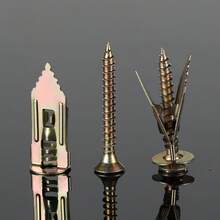 20pcs/40pcs New Embedded Drywall Expansion Screws, Convenient Insert-Type Drywall Expansion Anchors, Fiber Cement Board Expansion Screws, Fastening Hardware Steel Screws, Drywall Screws - Gold - View 5