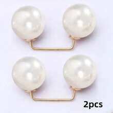 2pcs Pearl Jeans Ankle Clip, Chest Anti Light Needle, Anti Stepping Slipper Buckle, Pants Length Adjuster - Multicolor - View 9