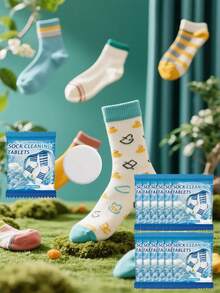 JUE FISH 1pc Sock Cleaning Wipes, Specially Designed To Clean Yellowed Socks, Smooth And Clean, Multi-Purpose Stain Remover Sheets - Multicolor - View 9