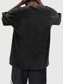 My Friends T-Shirt Tequila T-Shirt Tequila Fun T-Shirt 334817 Vintage Washed Retro Wax-Dyed Thickened Fun Men's Short Sleeve Printed T-Shirt PR - 黑色 - 查看 2