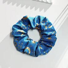 Star & Moon Pattern Polyester Hair Scrunchies ,Ponytail Holders ,Hair Elastics ,Hair Rubber Bands ,Hair Rope ,Elastic Hair Tie - Multicolor - View 13