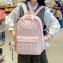 Backpack For Japanese And Korean Niche Junior High School Students With High Appearance, Butterfly Bow Cute Embroidered Backpack, Free Pendant - Multicolor - View 4