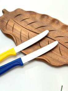 3/6件套刀具套装，包含番茄刀、牛排刀、甜点刀、面包刀、小吃刀、早餐刀，波浪形刀刃，适用于家庭厨房、餐桌、餐厅，亦可作为圣诞礼物、感恩节礼物、新年礼物。 - 彩色 - 查看 10