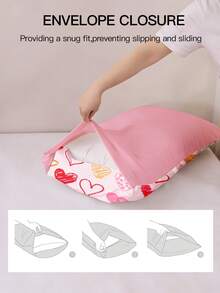 Bộ ga trải giường in họa tiết Ngày Valentine 2/3 món, phù hợp với nệm dày từ 9" đến 12", bao gồm ga trải giường và vỏ chăn, phù hợp với mọi kích cỡ giường, họa tiết trái tim tạo thêm không khí lãng mạn, có thể giặt máy, đạt chứng nhận Oeko-Tex. - Nhiều màu - Xem 6
