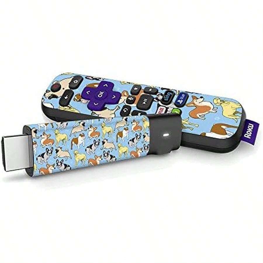 MightySkins Skin Compatible With Roku Streaming Stick + - Puppy Party | Protective, Durable, And Unique Vinyl Decal Wrap Cover | Easy To Apply, Remove, And Change Styles | Made In The USA - / - Xem 1