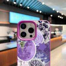 Estuche para teléfono con diseño de mariposa floral morada compatible con  17,  16 Pro Max,  15 Pro Max,  13 y  12. Su elegante textura suave brinda protección contra golpes y caídas. Un regalo perfecto para familiares, amigos, seres queridos, novios/novias y el Día de San Valentín. - Morado - Ver 5
