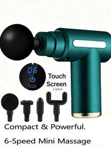 Compact Portable Percussion Massage Gun, Pocket Sized Deep Tissue Massager, Handheld Massage Device, Great Gift For Men And Women, Father's/Mother's Day - Green - View 11