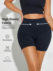 女士高腰塑身短裤提臀瘦腿塑形连衣裙内搭 - 黑色 - 查看 5