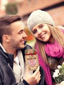 24pcs Valentine's Day Mason Jar Candy Cards With Heart-Shaped Window, Kraft Paper Gift Bags, Suitable For Classroom Exchanges, Party Favors, Desserts, Chocolate Cookies Gifts, DIY Crafts, Valentine's Day Wedding Gifts - Multicolor - View 11