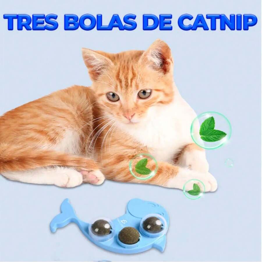 Bola Interactiva de Hierba Gatera en Forma de Delfín: Diversión Felina Garantizada - Color Aleatorio - Ver 1