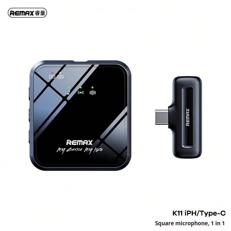 El micrófono inalámbrico de solapa REMAX K11 es compatible con iPhone y Android para grabación de video y captura de audio, convirtiéndolo en un práctico regalo para el Ramadán. - Type C - Ver 1