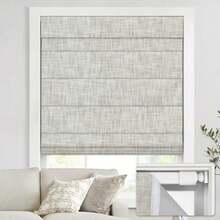 No Drill Cordl Roman Shades For Windows 20" W * 64" H - 100% Blackout - Linen - Beige - 20W64H - View 1