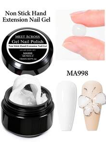 MEET ACROSS 1pc 15ml White Non Stick Hand Extension Gel Nail Polish For 3D Shaping/Sculpting/Carving, Nail Art Solid Milky Jelly Hard Gel For Fake Nail Carving Flower Nail Art Acrylic Gel Varnish Rhinestone Glue Gel Easy To Operate Manicure For Home And Slaon Nail Supplies Nails - trắng - Xem 3