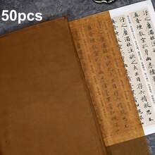 20/50/100pcs Vintage Cicada Wing Calligraphy Paper - Handmade Semi-Transparent Loose Sheets, Made With Vintage Plant Dyes, Tear-Resistant And Absorbs Ink Well, Elegant For Artistic Writing, Professional Painting, DIY Crafts, Chinese Calligraphy, Art Creation, Delicate Design, Tear-Resistant Material, Creative Drawing, Cicada Wing Pattern, Craft Enthusiasts - Multicolor - View 22