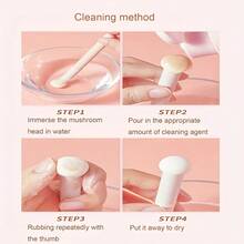 1-Piece Soft Mushroom-Shaped Foundation Brush - Multi-Functional Applicator, Makeup Removal Brush Set, Sponge Head, Portable Makeup Brush - Nhiều màu - Xem 6