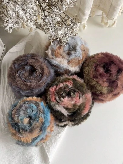 1pc/4pcs Colorful Fluffy Fur Yarn Thick Wool Yarn Imitation Mink Wool Comfortable Soft Crochet Yarn Hand Woven Woven Yarn For Sweater, Hats, Clothes, Scarves, Blanket, DIY Crafts Supplies DIY Knitting Yarn For Handmade Crochet Lover, Crochet Beginner, Wedding, Birthday, Valentine's Day Gift