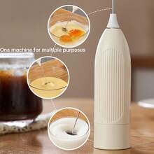 OBOVAY 1pc Wireless Electric Egg Beater Milk Frother, Household Electric Milk Frother Machine, Coffee Stirring Stick, Milk Cover, Hair Beater, Automatic Handheld Milk Frother 2 In 1 Electric Egg Beater Whisk Coffee Mixer, Battery Powered (Batteries Not Included) - Random Color - View 8
