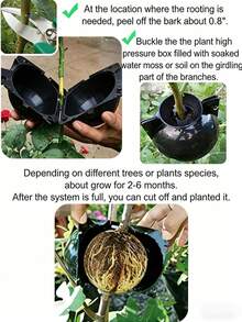植物生根繁殖套装适用于植物学研究、植物生物生长观察、果树和植物繁殖，是必不可少的园艺工具。它们还包括专业的植物生根盒和嫁接球茎。