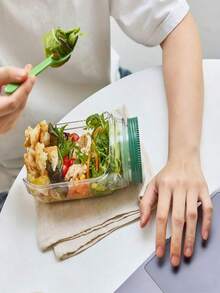 1 hộp đựng salad có nắp mở bên hông, bát salad kín, hộp đựng salad nhiều tầng thẳng đứng, thích hợp cho bữa trưa, dã ngoại, họp mặt gia đình và du lịch ngoài trời, hộp đựng salad di động có nắp và miệng mở bên hông, có thể tái sử dụng. - Nhiều màu - Xem 7