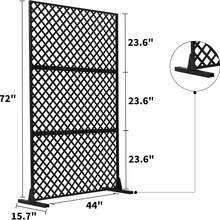 Pantalla de Privacidad Metálica para Interiores y Exteriores - Biombo Decorativo de 3 Paneles con Base, Cerca de Acero para Balcón, Patio y Jardín - 44 x 72 pulgadas - Ver 2