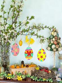 40 piezas de huevos de Pascua de madera sin terminar - Huevos en blanco con varios patrones, perfectos para manualidades DIY. Incluye cuerdas de yute para la búsqueda de huevos de Pascua, decoración de primavera, ceremonias de eclosión y celebraciones de primavera. - Multicolor - Ver 7