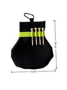 1pc Outdoor Sports Golf Spike Storage Bag, Portable Hook & Strap Design, Practical Golf Accessory Organizer - Black - View 4