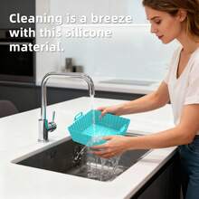 1pc/2pcs Reusable Silicone Air Fryer Mat, Heat Resistant Up To 240°C, Silicone Air Fryer Liners, Reusable Organic Silicone Air Fryer Pads, Deep Fryer Accessories, Kitchen Accessories Replacement Baking Mat - Multicolor - View 5