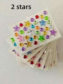 Pegatinas de gemas brillantes - Pegatinas de gemas de corazón de acrílico autoadhesivas para el Día de San Valentín, gemas faciales, cosméticos DIY con brillo, manualidades de festivales de música, etc. Rhinestones brillantes para manualidades DIY, gemas de acrílico de alta calidad, fáciles de aplicar, pegatinas decorativas deslumbrantes, compactas, ideales para proyectos creativos - Multicolor - Ver 9