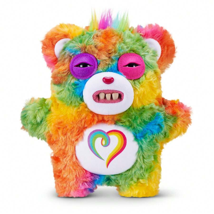 ZURU出品的Fuggler Care Bears 9英寸毛绒玩具（团结款）——滑稽丑陋的怪兽毛绒玩具，拥有类似人类的牙齿，适合儿童、青少年、成人和跨界粉丝收藏。 - Togetherness - 查看 1