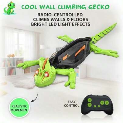 1 pieza Juguete camaleón que cambia de color con control remoto, juguete para escalar paredes, juguete de lagarto con control remoto recargable con ojos LED, modo dual para conducir en el piso/pared, adecuado para niños de 3+ años como regalo de Navidad/Vuelta al cole/Carnaval/Pascua (regalo del Día de San Valentín para el novio)