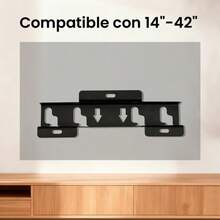 Soporte de Pared Negro para Dispositivos de 14-42 Pulgadas, Grosor 24mm, Dimensiones 240*77mm, Instalación Fácil con Estructura de Solapa, Ideal para Sala y Oficina - Negro - Ver 3