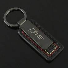 适用于奥迪 RS Sline A4 A5 A3 A6 S5 S6 SQ5 SQ7 Q5 Q7 S4 S5 S6 R8 TT TTS 的真皮汽车标志钥匙扣，汽车钥匙链挂件 - RS - 查看 5