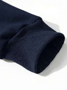 Men's Casual Thermal Lined Warm Crew Neck Sweatshirt, Autumn/Winter - Blue - View 6