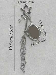 Hanging Decorations Love Charm Mesh Bag Lipstick Holder Stainless Steel Lip Balm Pouch Metal Keychain Keyring Car Chain Travel Accessories Keychain Accessories Bag Charm Purse Charm - 銀色 - 查看 9