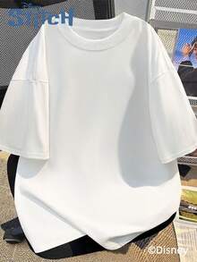 Disney Series Summer  Mickey Mouse Print Men's T-Shirts Streetwear Polyester 0-Neck Loose Short Sleeve Tops Casual Loose Tee Shirts Men - 白色 - 查看 2