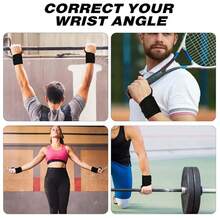 AA MASEDA 1 Pair Adjustable Fitness Wrist Wraps, Wrist Joint Support Compression Wrist Brace For Strength Training, Weightlifting, Sports Workout - Black - View 9