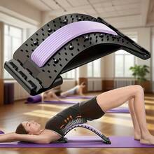 Relajador de columna - Dispositivo de estiramiento de cintura, herramienta de estiramiento de cuello y espalda, accesorio de soporte de yoga, masajeador lumbar ajustable en altura para el hogar y la oficina - Multicolor - Ver 1