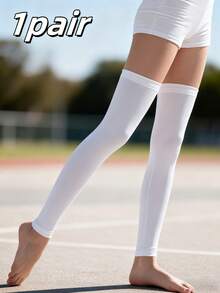 1 Pair Unisex Knee-High Leg Sleeves, With UV Protection, Breathable, Moisture-Wicking, Compression Function, Suitable For Cycling, Running, Basketball And Daily Wear - Multicolor - View 14