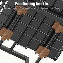 2-Tier Pull Out Under Sink Organizer: Height-Adjustable Cabinet Storage Rack - Black - View 7